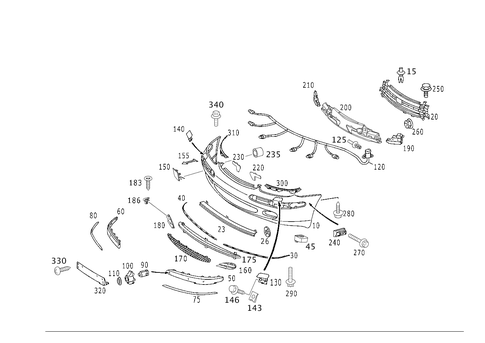 Front Bumper for 2002 Mercedes-Benz S55 AMG #0
