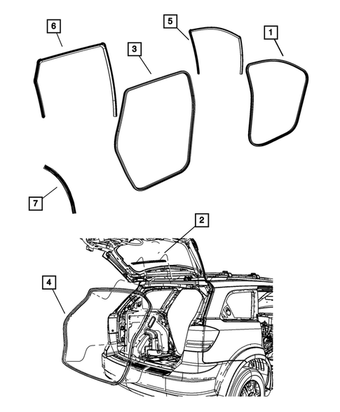 Body Structure Welds, Weatherstrips, Seals, Sealers and Adhesives for 2014 Dodge Journey #0