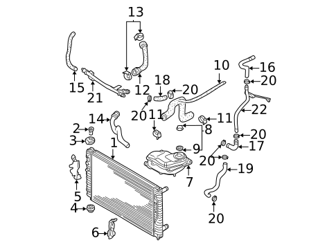 Radiator & Components for 2001 Volkswagen Passat #1