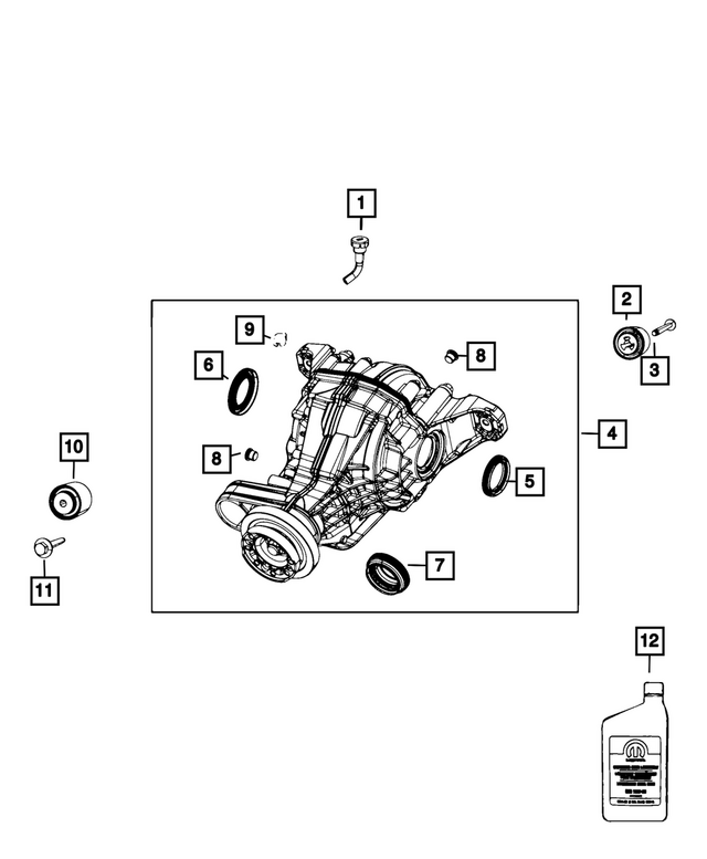 « 68629143AA – Differential and Drive Line : Essieu Arrière Differentiel pour Mopar Image »
