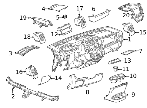 Instrument Panel Components for 2020 Ram ProMaster 2500 #0