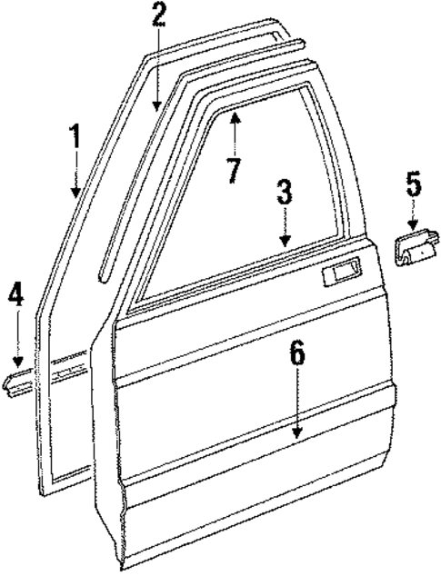 Door & Components for 1984 Dodge Daytona #0