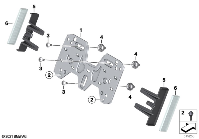 63148564665 - Lights: Licence Plate Adaptor -  for BMW-Motorrad Image image