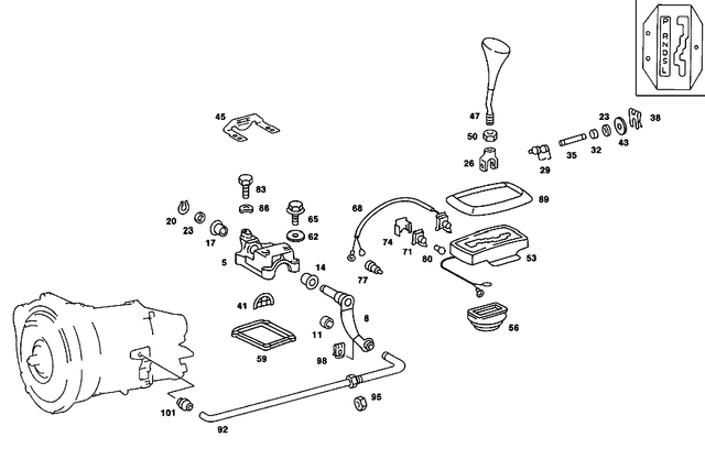 1232670410 - : Selector Lever Knob for Mercedes-Benz: 220, 220D, 230, 240D, 280, 280C, 280CE, 350SL, 380SL, 380SLC, 450SE, 450SEL, 450SL, 450SLC Image
