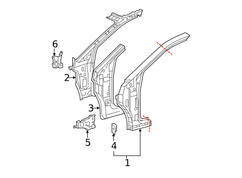 Hinge Pillar for 2007 Lexus RX350 #0