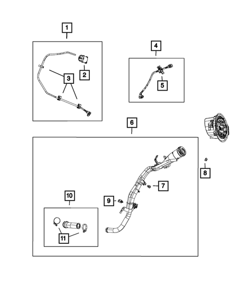 Fuel Tank Filler Tube for 2019 Jeep Cherokee #0