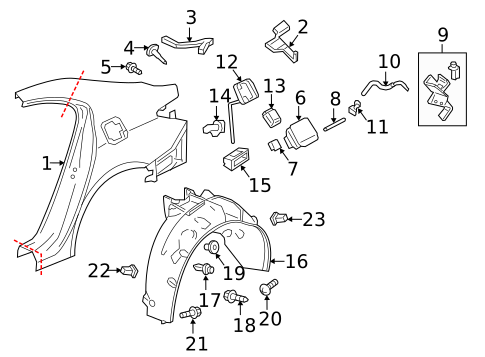 Quarter Panel & Components for 2018 Acura TLX #0