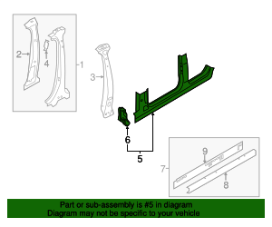 2013-2016 Audi allroad Rocker Panel 8K9-809-848-AA | Genuine Audi Parts