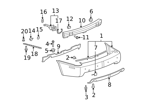 Bumper & Components - Rear for 2006 Cadillac STS #0
