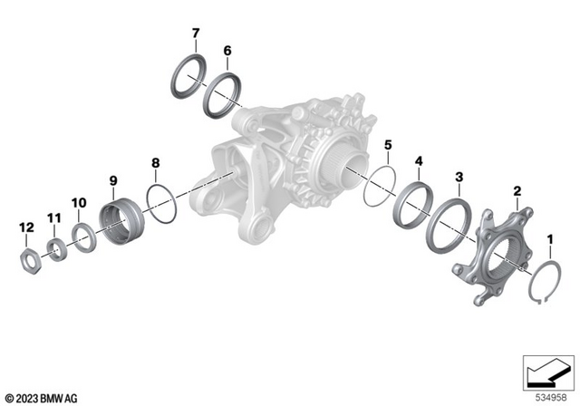 7119905076 - Rear Axle, Rear-Wheel Drive, Suspension: Lock Ring - 62X2 for BMW-Motorrad Image image