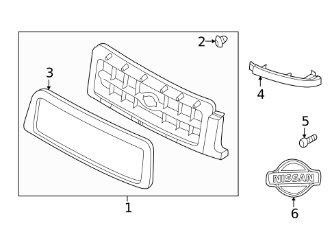 Grille & Components for 2002 Nissan Pathfinder #0
