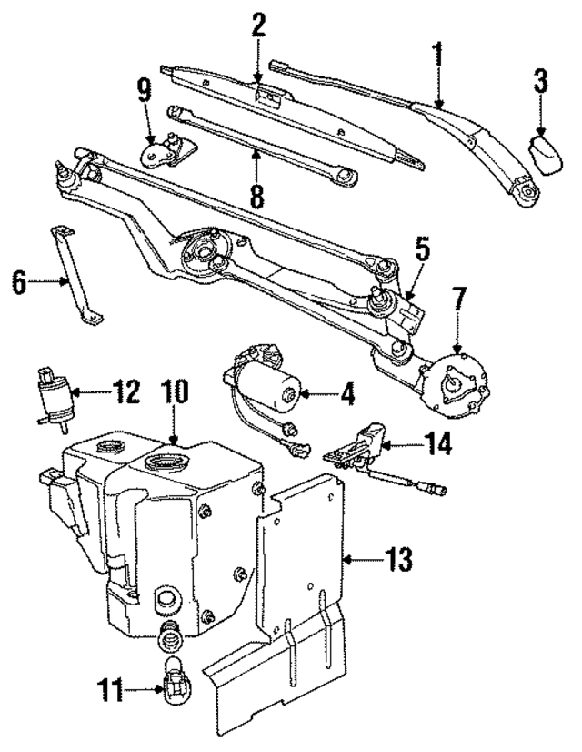 61611383004 - Body: Wiper Arm for BMW Image
