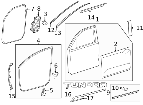 Exterior Trim - Front Door for 2024 Toyota Tundra #0
