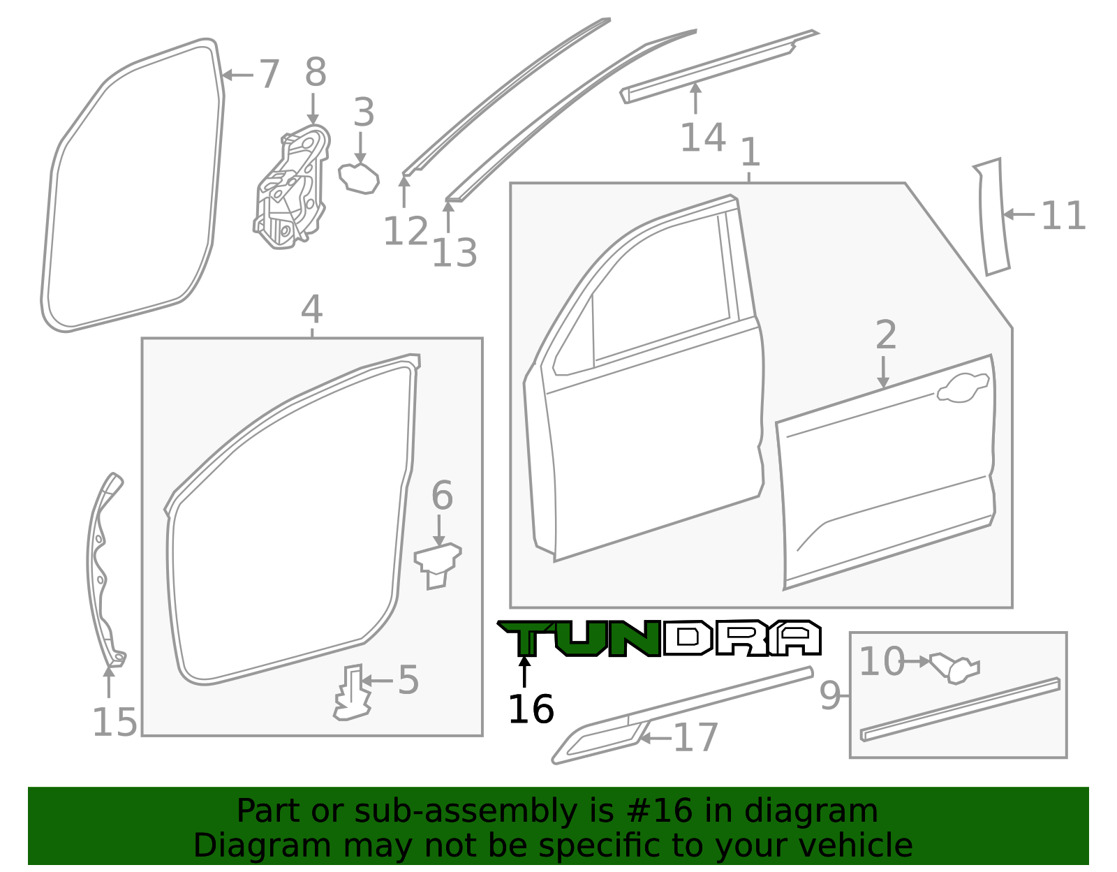 75471-0C170 - Door Emblem (Left, Rear) 2015-2026 Toyota Tundra