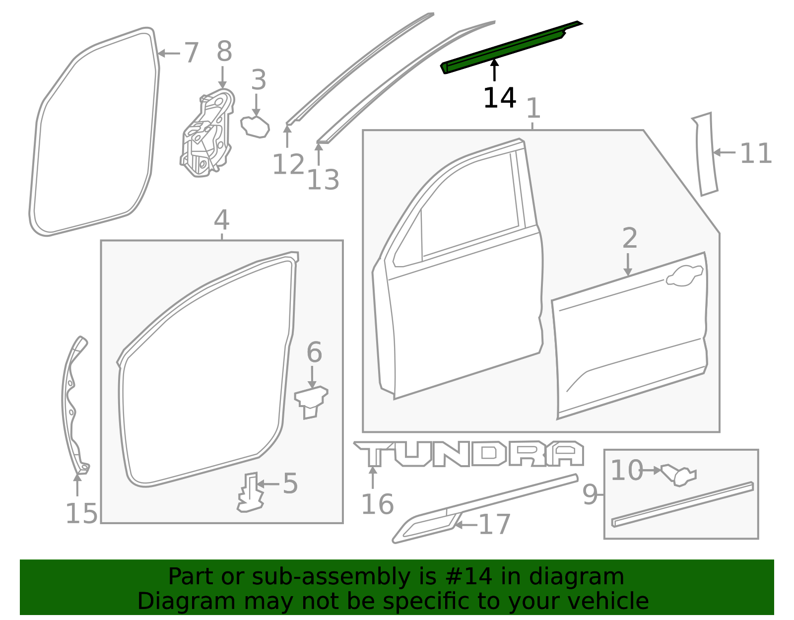 2022-2025 Toyota 2022-2024 Toyota - Belt Molding 75720-0C040