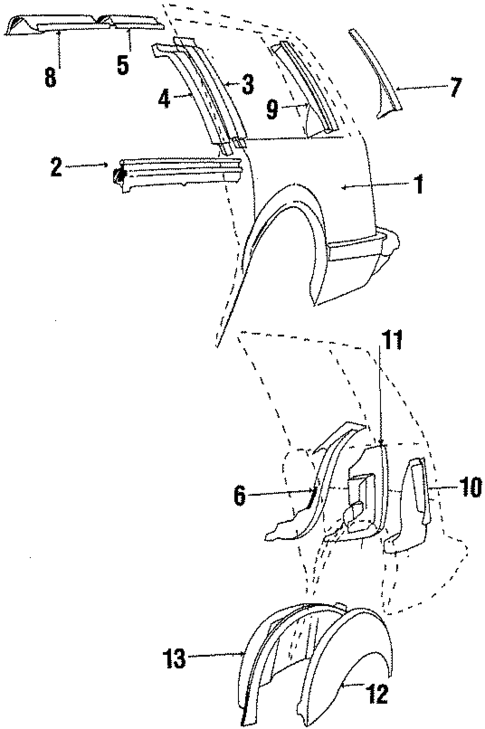 Quarter Panel & Components for 1986 Oldsmobile Cutlass Ciera #0
