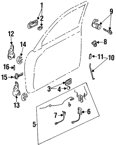 Lock & Hardware for 1998 Mazda MPV #0