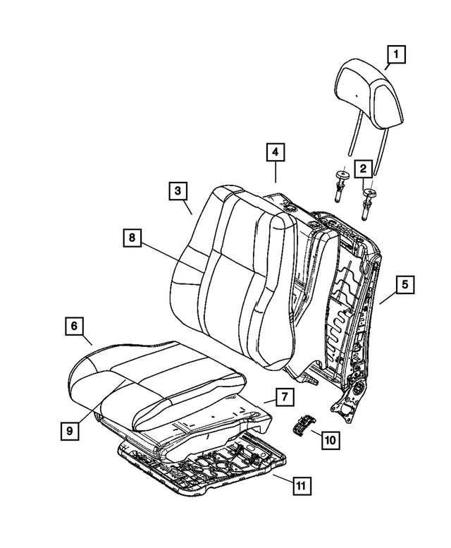 1DS941D1AA - Interior Trim: Headrest Sleeve, Slave Cylinder for Mopar Image