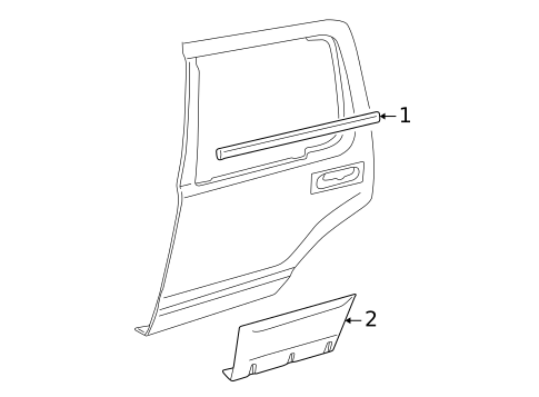 Exterior Trim - Rear Door for 2004 Ford Excursion #0