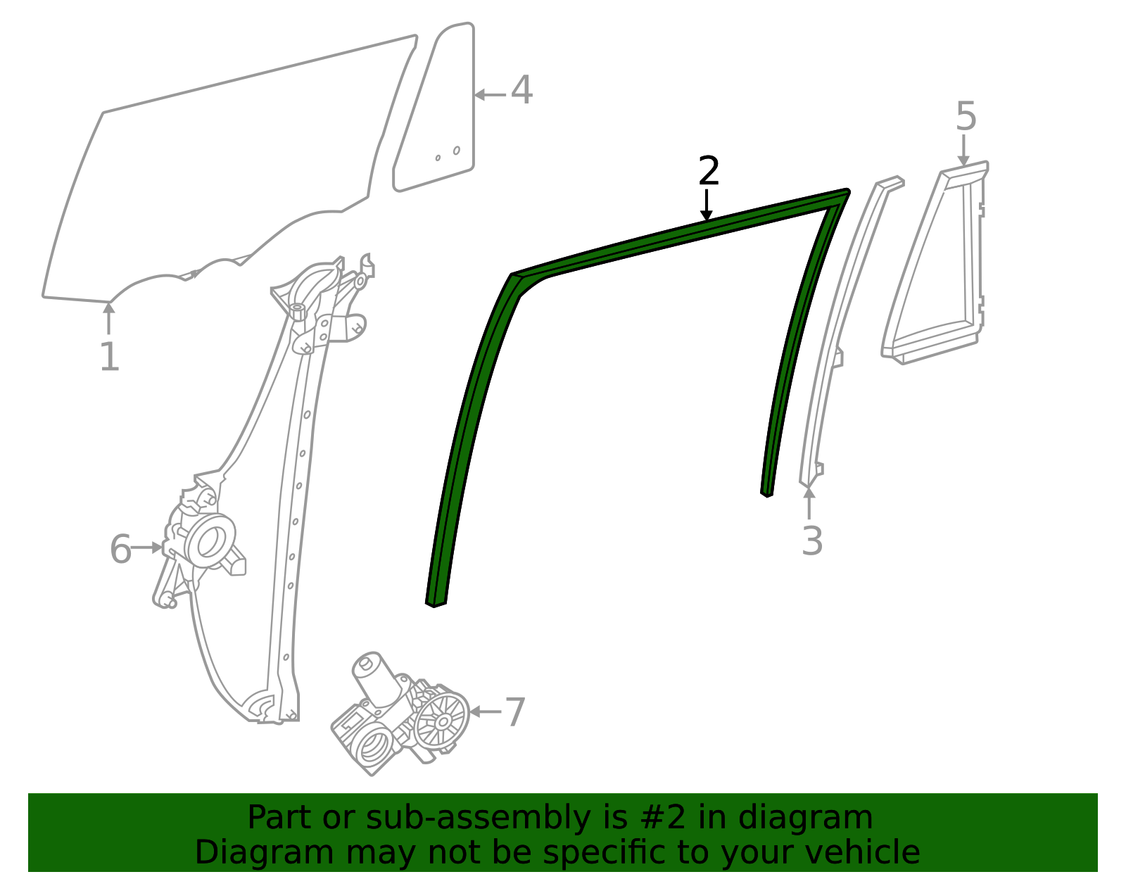 68142-0E140 - Window Channel 2024-2025 Toyota Grand Highlander | Longo ...
