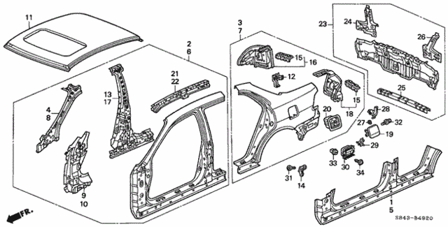 Outer Panel for 2001 Honda Accord #0