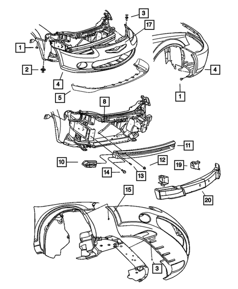 Front Bumper and Fascia for 2006 Chrysler Sebring #0
