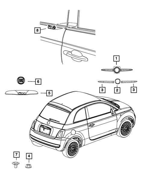 Nameplates for 2019 Fiat 500 #1