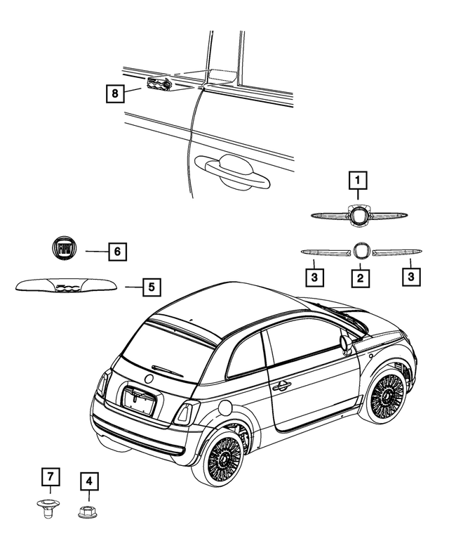 68507070AA - Exterior Ornamentation: Emblem for Mopar Image image