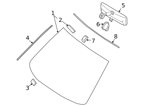 Glass - Windshield for 2009 Nissan Altima #0