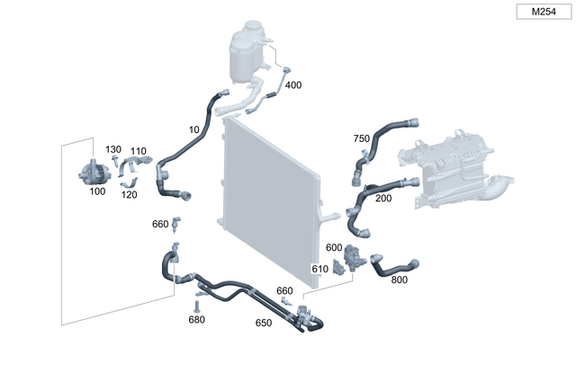 2545015102 - Cooling/Auxiliary Heating: Coolant Filling Hose for Mercedes-Benz: E350, GLC300, GLC350e Image image