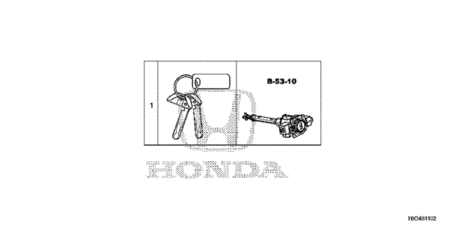 Key Cylinder Set (Smart) for 2016 Honda Civic #0