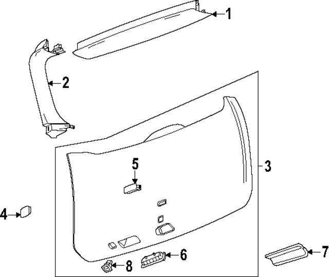 84964628 - : Upper Gate Trim for GM Image