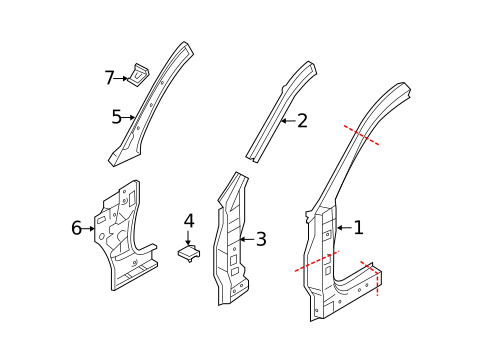 Hinge Pillar for 2025 Mitsubishi Outlander Sport #0