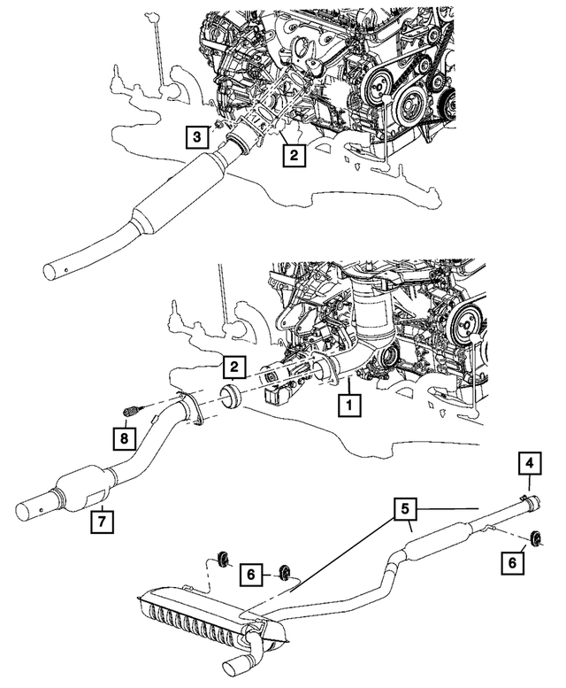68096391AC - Exhaust: Exhaust And Catalytic Converter Manifold for Mopar Image image