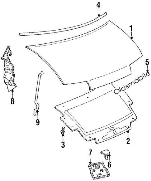 Hood & Components for 1990 Oldsmobile Silhouette #0