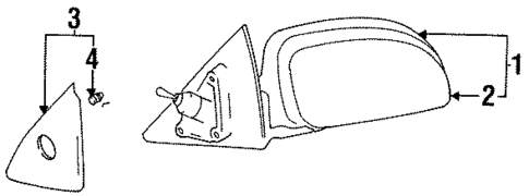 Outside Mirrors for 2000 Hyundai Elantra #0