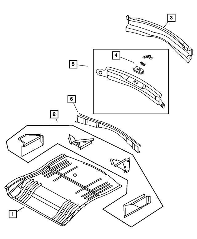 5054644AC - Body Sheet Metal Except Doors: Rear Rail To Liftgate Sill Gusset, Right for Mopar Image image