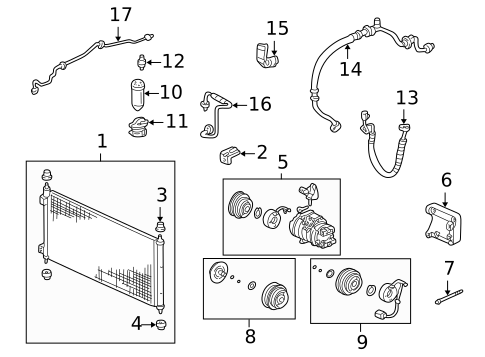 Condenser, Compressor & Lines for 2003 Acura CL #0