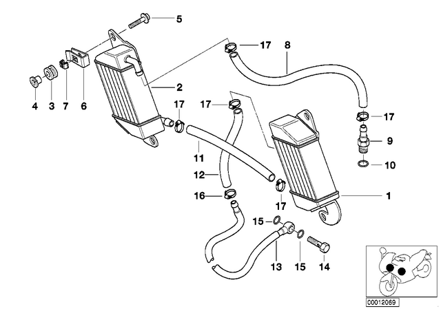 17211342208 - : Oil Cooler Right for BMW-Motorrad Image