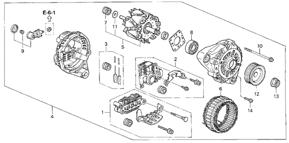 Alternator (Mitsubishi) (V6) for 1995 Honda Accord #0