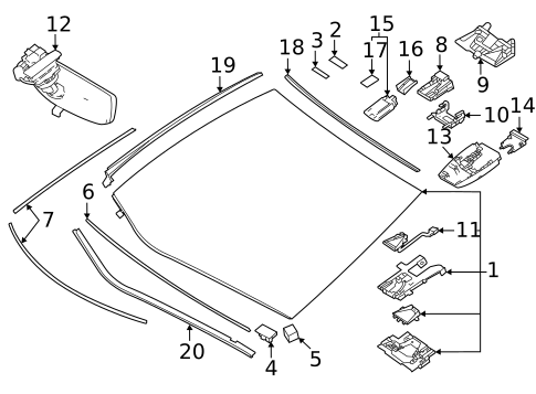 Glass - Windshield for 2021 Toyota Mirai #0