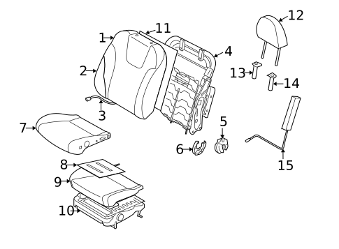 Front Seat Components for 2017 Subaru Forester #0