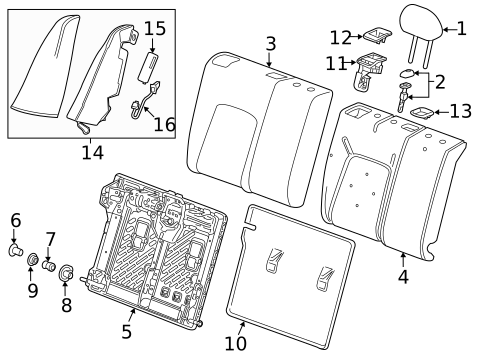 Rear Seat Components for 2019 Buick Regal Sportback #4
