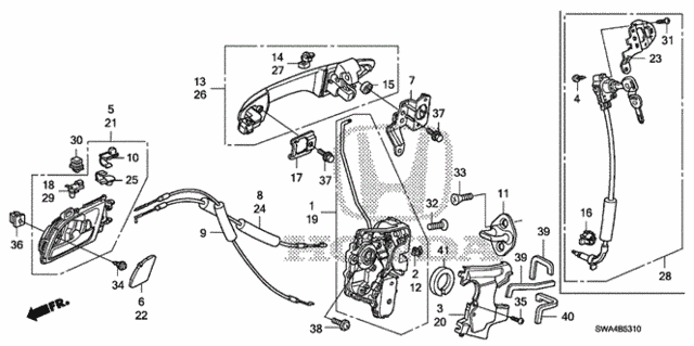 Front Door Locks - Outer Handle for 2007 Honda CR-V #0