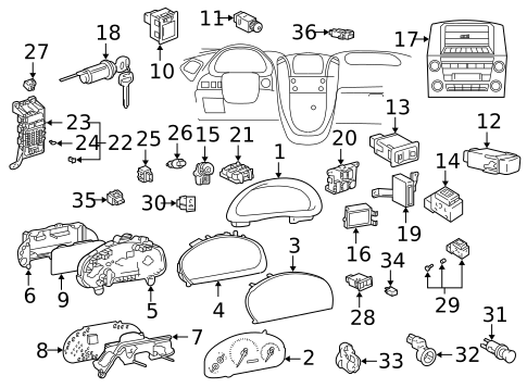 Cluster & Switches for 2001 Lexus RX300 #0
