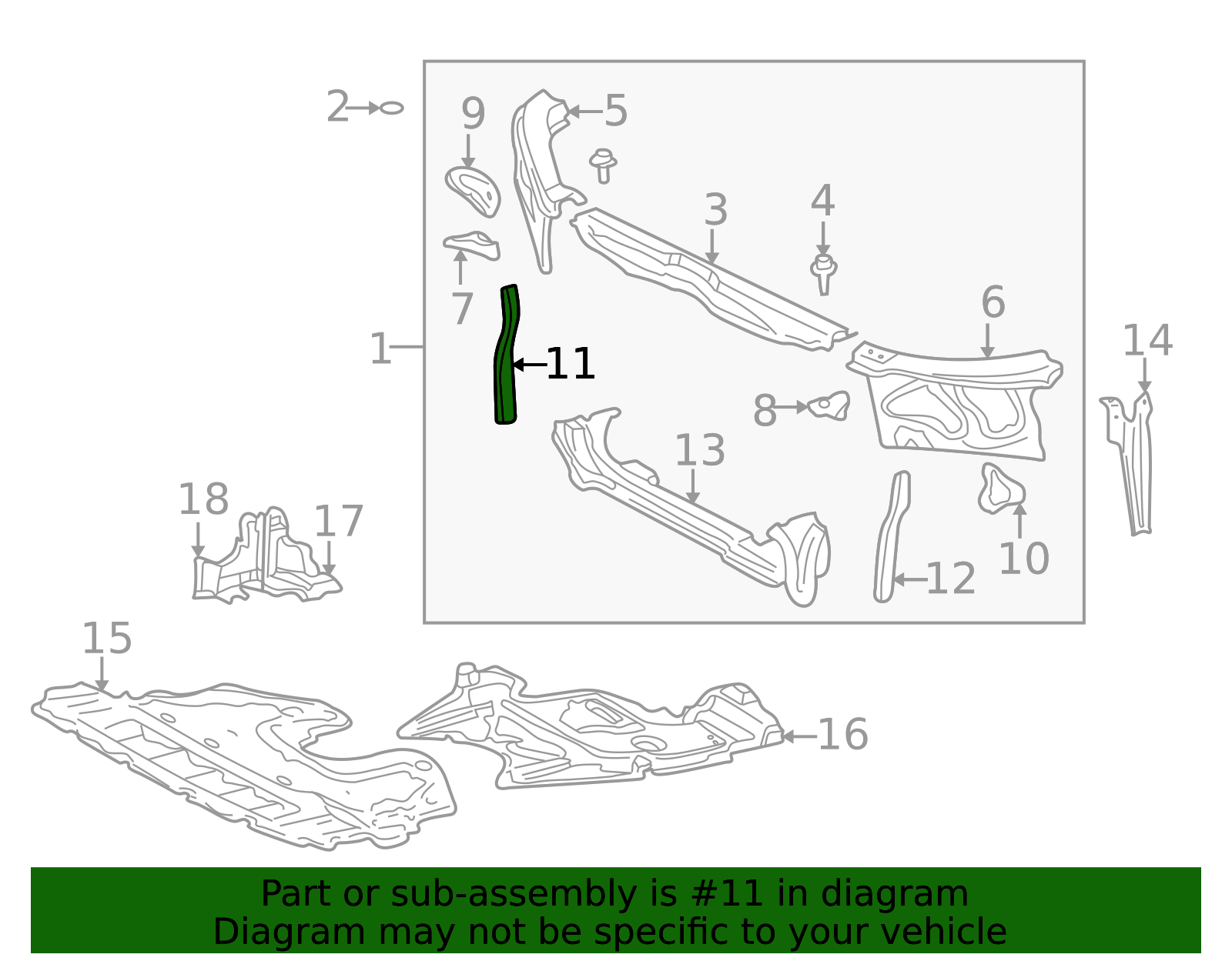 2001-2005 Lexus IS300 Radiator Support Panel Reinforcement 57173-53010 ...