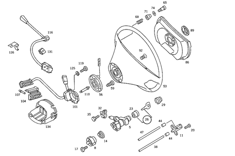Steering Wheel and Steering Wheel Lock for 1990 Mercedes-Benz 190E #0