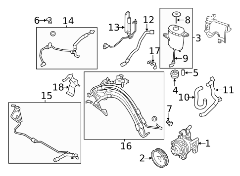 Pump & Hoses for 2016 BMW 550i xDrive #1
