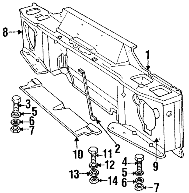 ALR6272 - Body: Radiator Support for Land-Rover Image