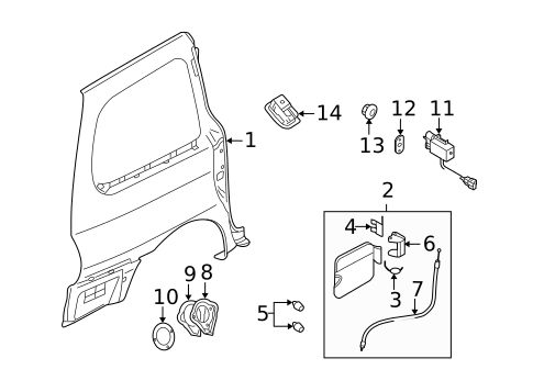 Fuel Door for 2005 Kia Sedona #0